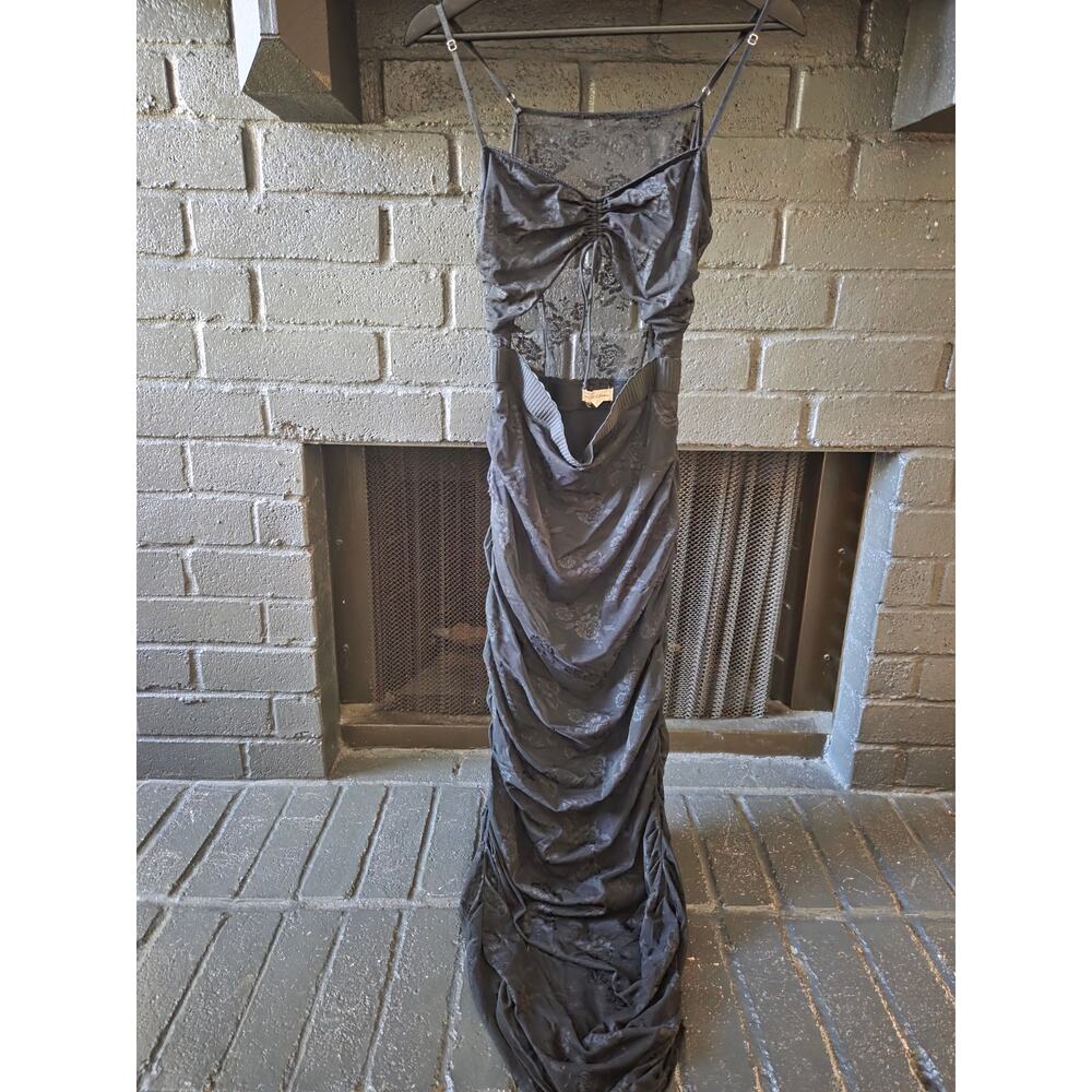 Elegant Black Ruched Slip Dress